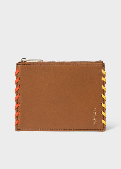 폴스미스 Paulsmith Tan Contrast Stitch Zip Wallet