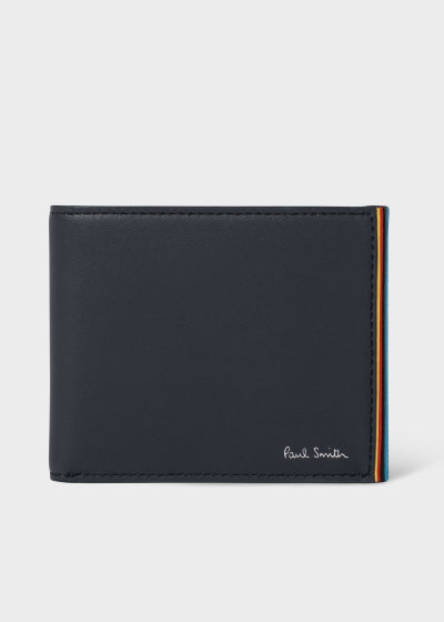 폴스미스 Paulsmith Navy Leather Signature Stripe Billfold Wallet