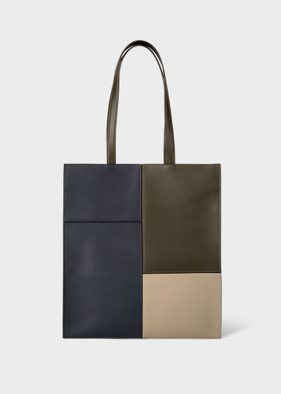 Product View - Men's Leather 'Patchwork' Tote Bag Paul Smith