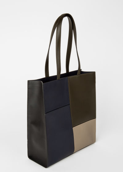 Product View - Men's Leather 'Patchwork' Tote Bag Paul Smith