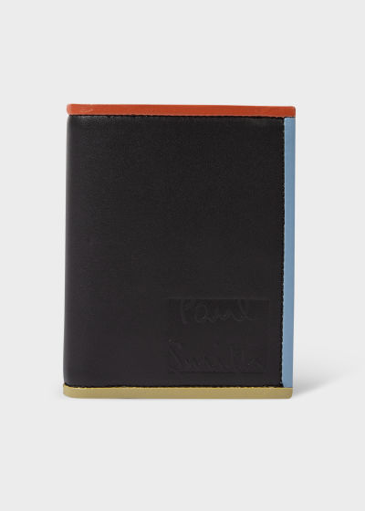 폴스미스 Paulsmith Black Leather Contrast Trim Billfold Wallet