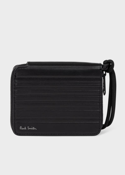 폴스미스 Paulsmith Shadow Stripe Leather Zip Wallet