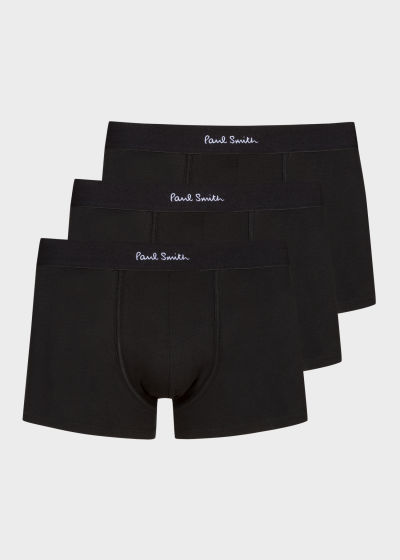 폴스미스 폴스미스 Paulsmith Organic Cotton Black Low-Rise Boxer Briefs Three Pack