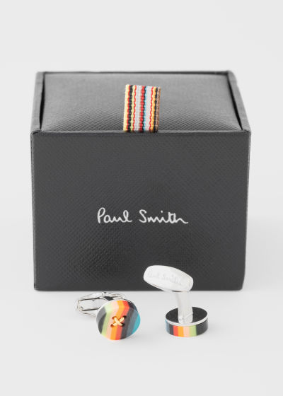 폴 스미스 Paul Smith Artist Stripe Button Cufflinks