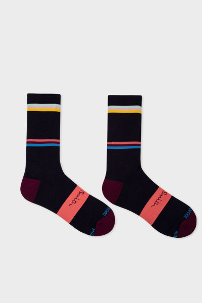 Paul Smith Mens Red Block Stripe Cycling Socks “M" Brand New  