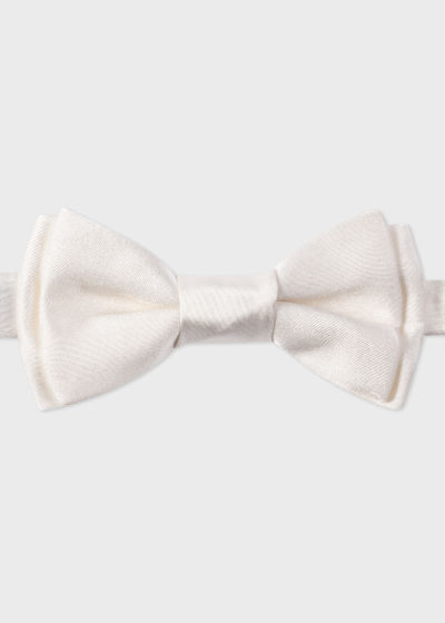폴스미스 Paulsmith White Pre-Tied Silk Bow Tie