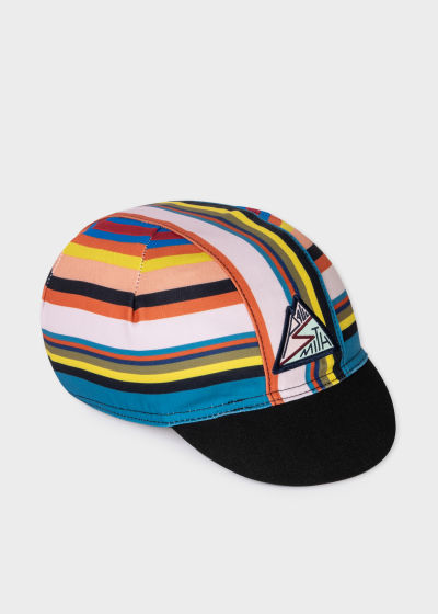Angled view - 'Summer Stripe' Cycling Cap Paul Smith