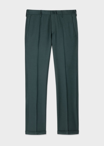 Product View - Men's Slim-Fit Dark Green Wool-Cashmere Pants Paul Smith