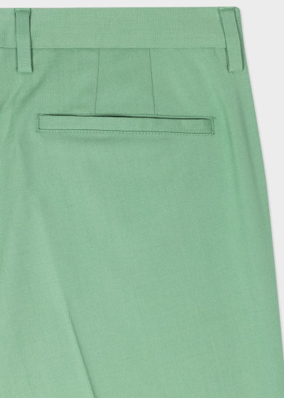 Detail view - Men's Slim-Fit Green Stretch-Wool Trousers Paul Smith