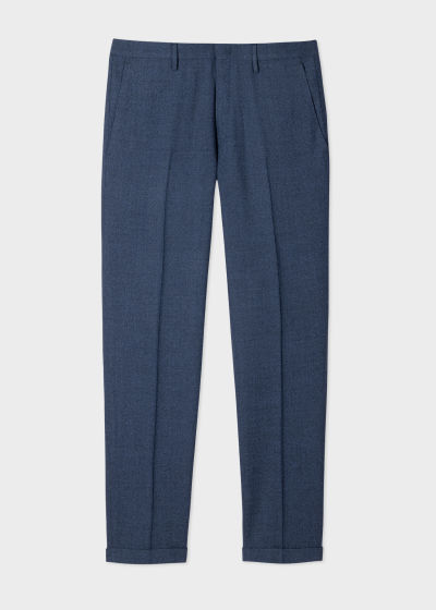 Product View - Men's Slim-Fit Slate Blue Wool Pants Paul Smith