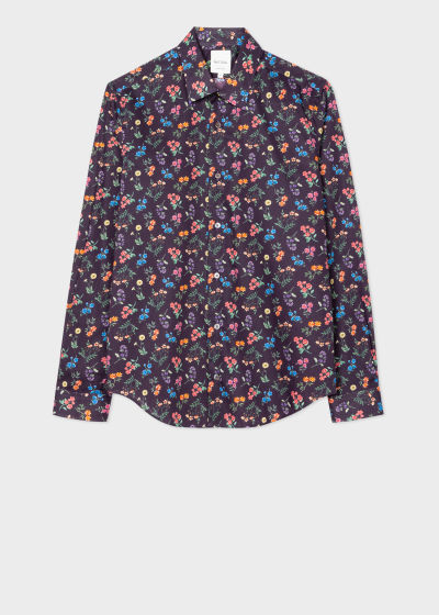 폴스미스 Paulsmith Navy Super Slim-Fit Liberty Floral Print Shirt