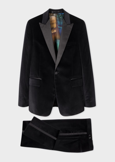 Tailored-Fit Black Velvet Evening Suit Paul Smith