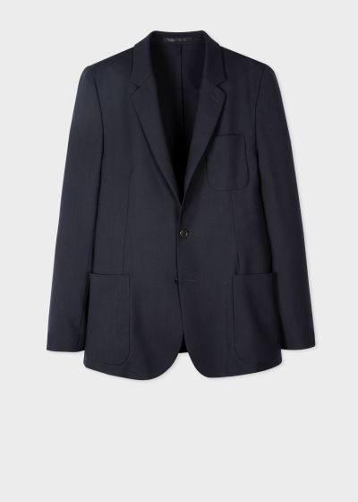 Front view - Men's Navy Patch-Pocket Unlined Blazer Paul Smith