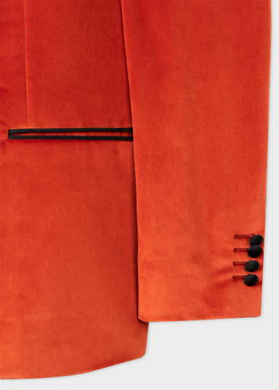 Detail view - Men's Orange Velvet Shawl Collar Blazer Paul Smith