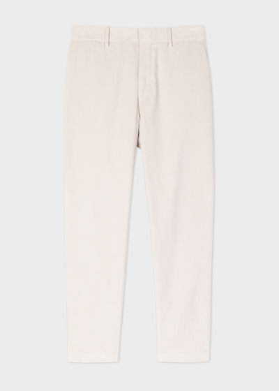 Front view - Men's Tapered-Fit Stone Corduroy Pants Paul Smith