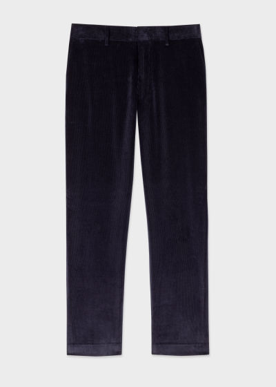 Front view - Tapered-Fit Navy Corduroy Pants Paul Smith