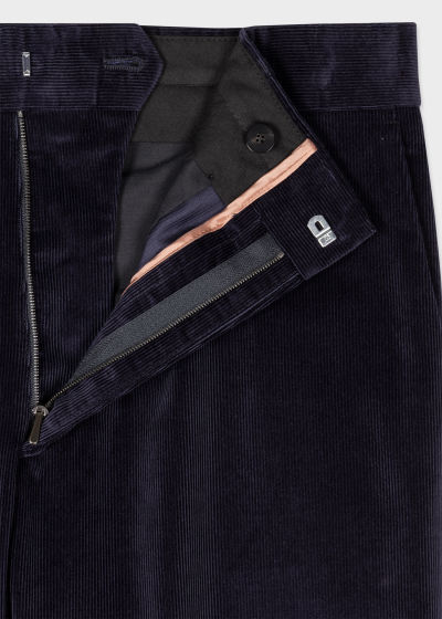 Detail view - Tapered-Fit Navy Corduroy Pants Paul Smith