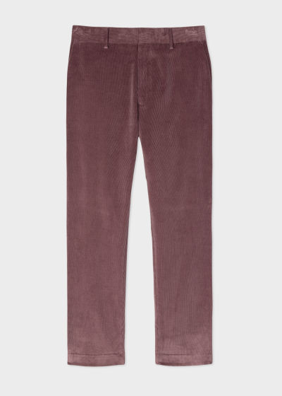 Front view - Men's Tapered-Fit Dusky Purple Corduroy Pants Paul Smith