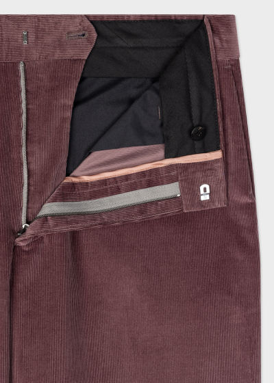 Detail view - Men's Tapered-Fit Dusky Purple Corduroy Pants Paul Smith