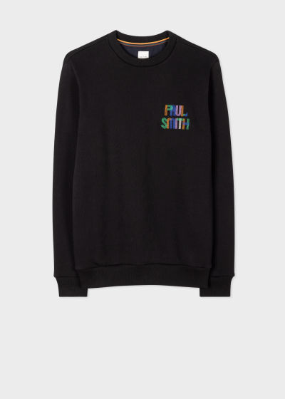 Pull Noir Col Rond Brodé Paul Smith - Vue de face