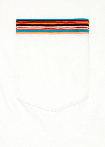 폴스미스 폴스미스 Paulsmith White Signature Stripe Pocket T-Shirt