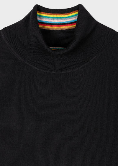 Detail view - Men's Black Merino Wool Roll Neck Sweater Paul Smith