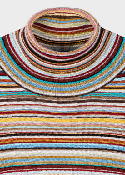 Detail View - Signature Stripe Roll Neck Sweater Paul Smith