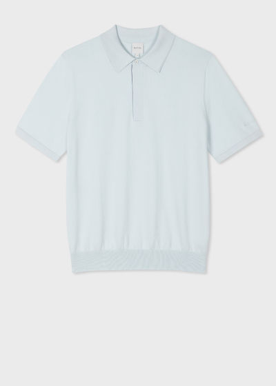 폴스미스 Paulsmith Light Blue Organic Cotton Knitted Polo Shirt