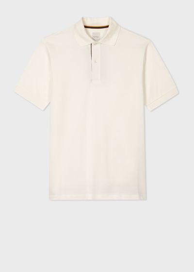 폴스미스 Paulsmith White Cotton Artist Stripe Placket Polo Shirt