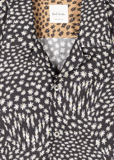 Detail view - Men's Black 'Digital Daisy' Cotton-Lyocell Shirt Paul Smith