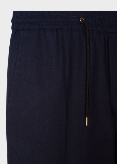 Detail view - Men's Navy Wool Drawstring-Waist Pants Paul Smith