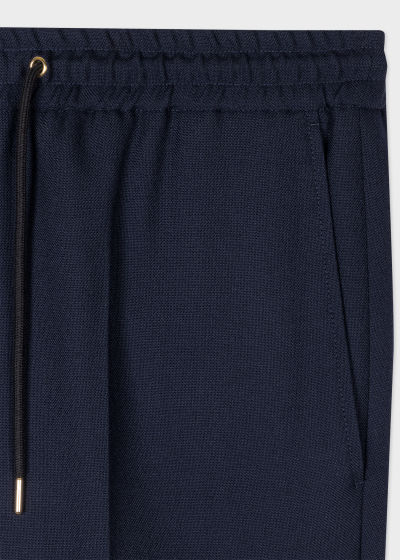 Detail View - Navy Hopsack Drawstring-Waist Pants Paul Smith