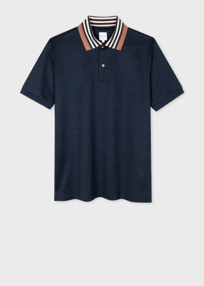 폴스미스 Paulsmith Navy Contrast Collar Cotton Polo Shirt