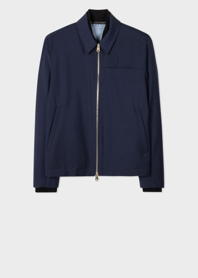 Product View - Men's Navy Wool Blouson Jacket Paul Smith