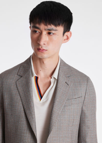 Brown Heathered Check Wool-Cashmere Suit by Paul Smith