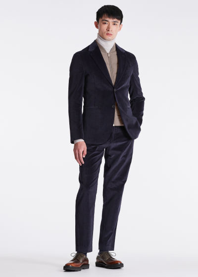 Navy Cotton Corduroy Suit by Paul Smith