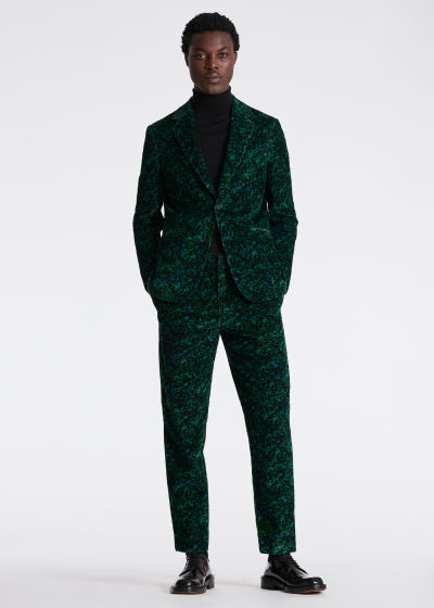 Tailored-Fit Green 'Twilight Floral' Corduroy Suit by Paul Smith