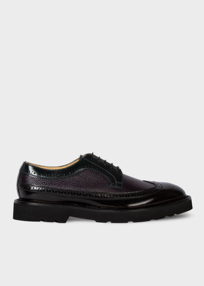 Side view - Men's Black Leather 'Count' Brogues Paul Smith