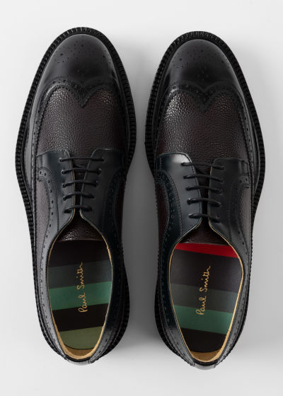 Top down view - Men's Black Leather 'Count' Brogues Paul Smith