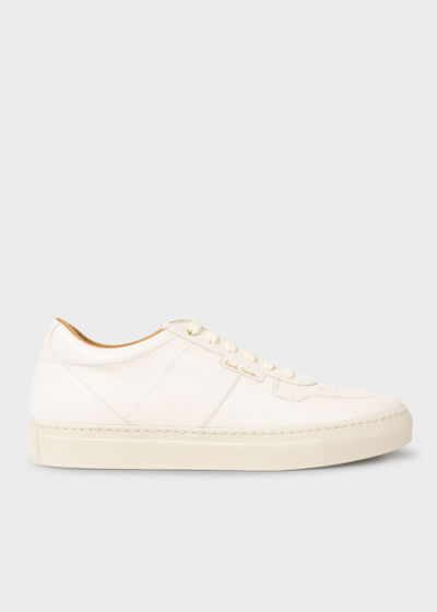 Front View - Beige Leather 'Fermi' Trainers Paul Smith