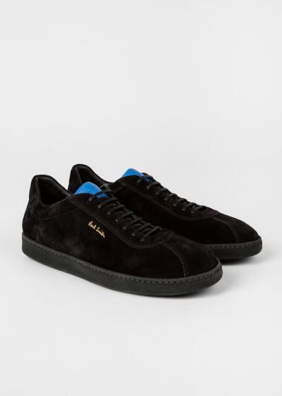 Angled view - Men's Black Suede 'Vantage' Trainers Paul Smith