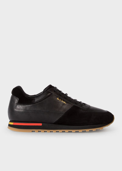 Product View - Men's Black Eco Leather 'Velo' Trainers Paul Smith