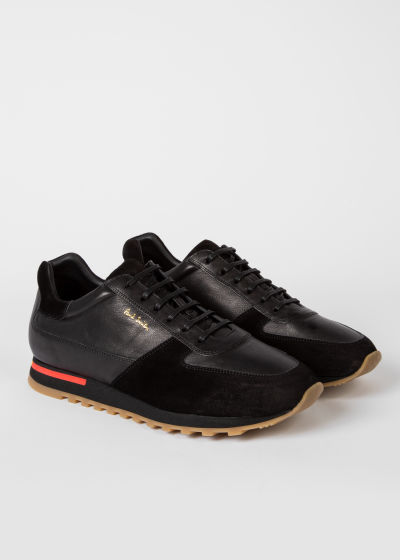Product View - Men's Black Eco Leather 'Velo' Sneakers Paul Smith