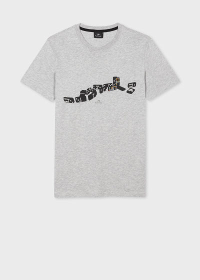 폴스미스 Paulsmith Slim-Fit Grey Marl Dominos Print T-Shirt