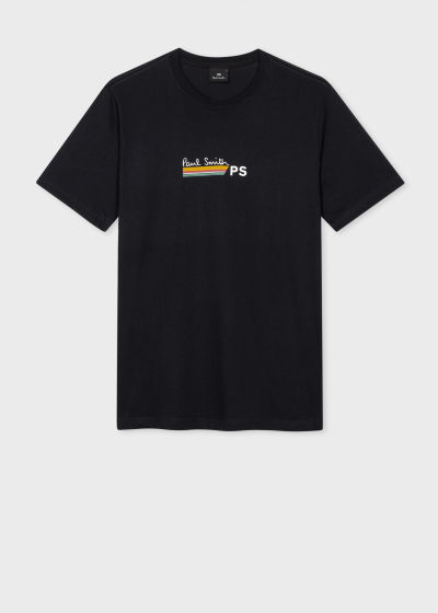 폴스미스 Paulsmith Dark Navy PS Logo Stripe Print T-Shirt