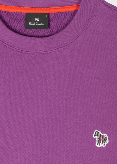 Sweatshirt Violet Logo Zebra Brodé en Coton Paul Smith - Vue détaillée