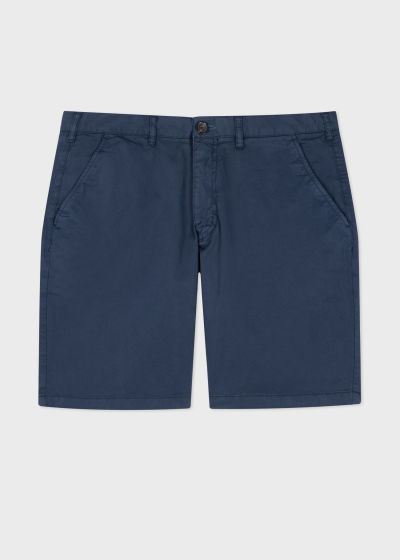 폴스미스 폴스미스 Paulsmith Dark Navy Garment-Dyed Stretch Pima-Cotton Shorts