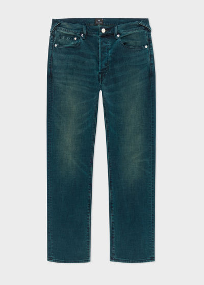 폴스미스 폴스미스 Paulsmith Standard-Fit Crosshatch Stretch Blue Over-Dye Jeans