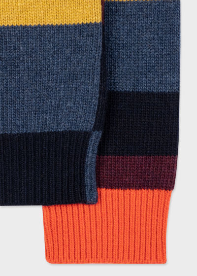 Mens Clothing Sweaters and knitwear Zipped sweaters Paul Smith Stripe-trimmed Wool Bomber Jumper in Blue for Men 