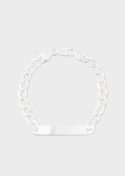 폴스미스 Paulsmith Sterling Silver Flat Curb ID Bracelet by Aurum LDN
